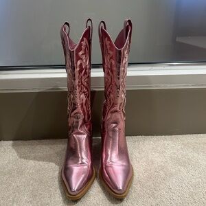 Metallic Pink Cowboy Boots